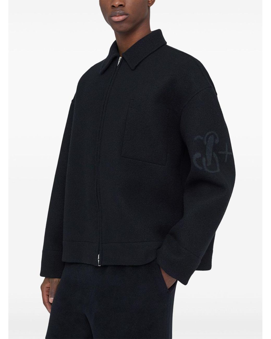 Jil Sander Black Relaxed Fit Zip-Up Jacket for men