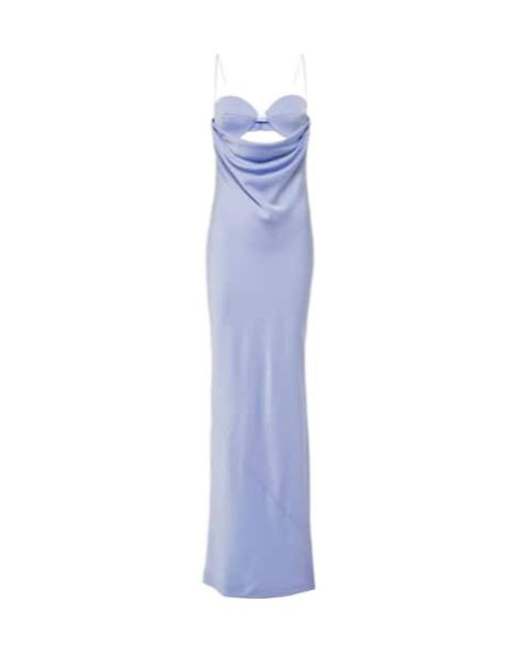 Alex Perry Blue Cutout Draped Satin Crêpe Gown