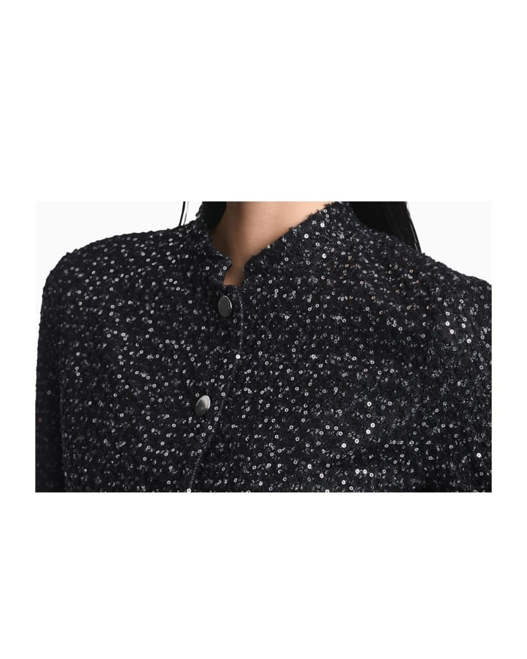 Emporio Armani Black Embellished Cropped Jacket