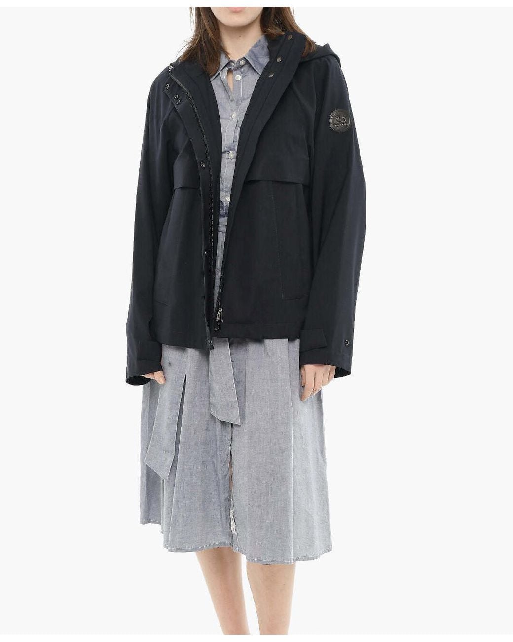 Woolrich Blue Concealed Closure Jacket