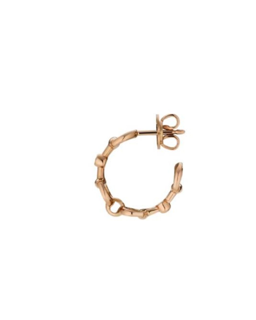 Gucci Metallic Horsebit Diamond 18K Hoop Earrings