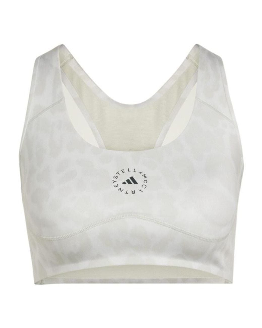Adidas By Stella McCartney White Logo-Print Sports Bra