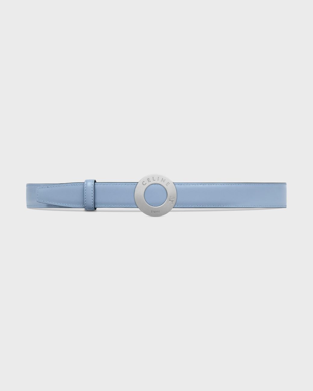 Céline White 25Mm Double-Sided Leather Belt With Disc Buckle