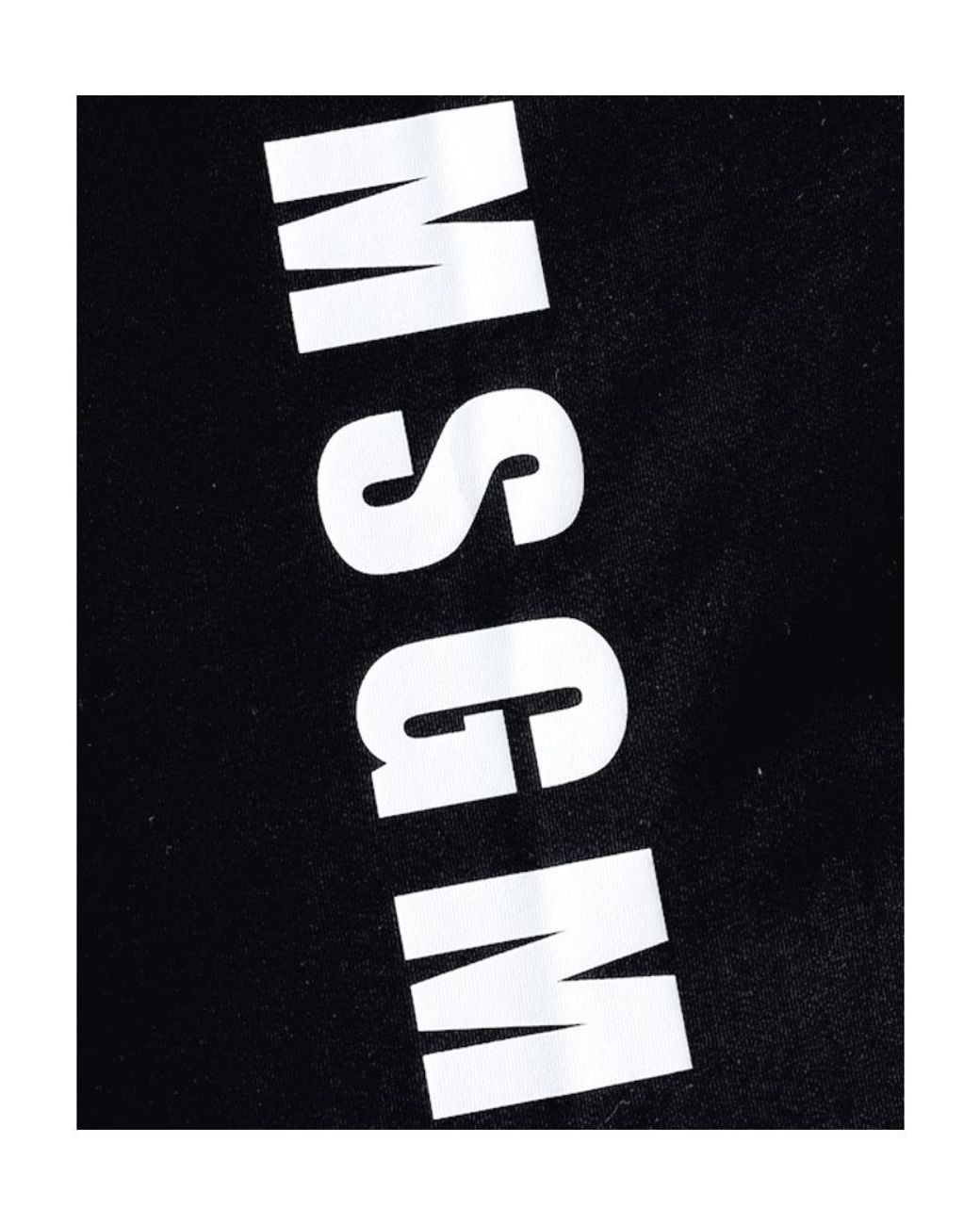 MSGM Black Logo-Print T-Shirt
