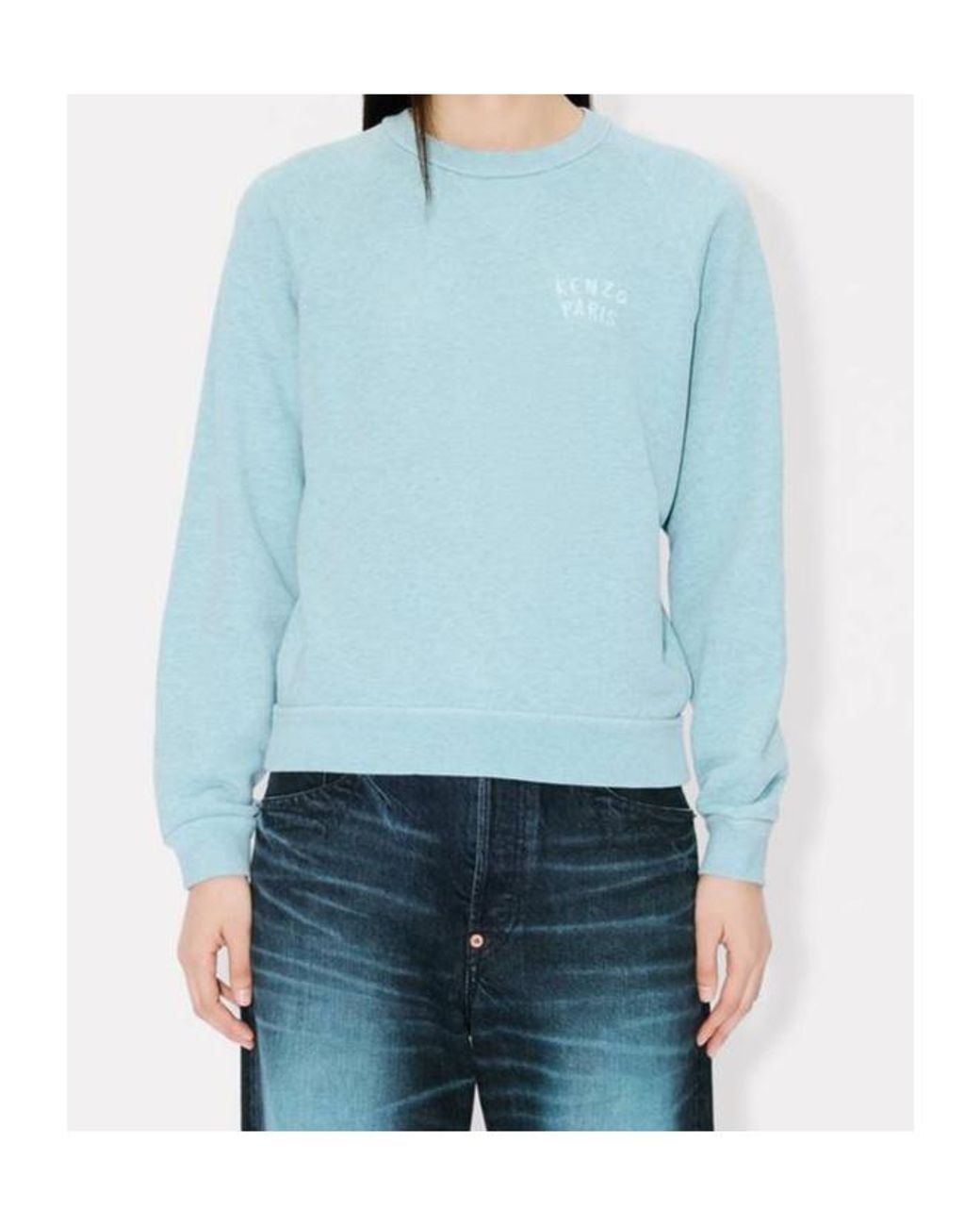 KENZO Blue Embroidered Logo Sweatshirt