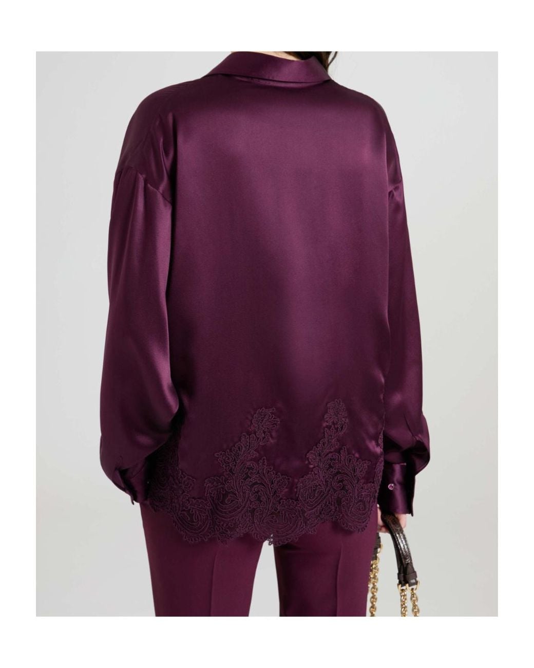 Ermanno Scervino Purple Satin Lace Shirt