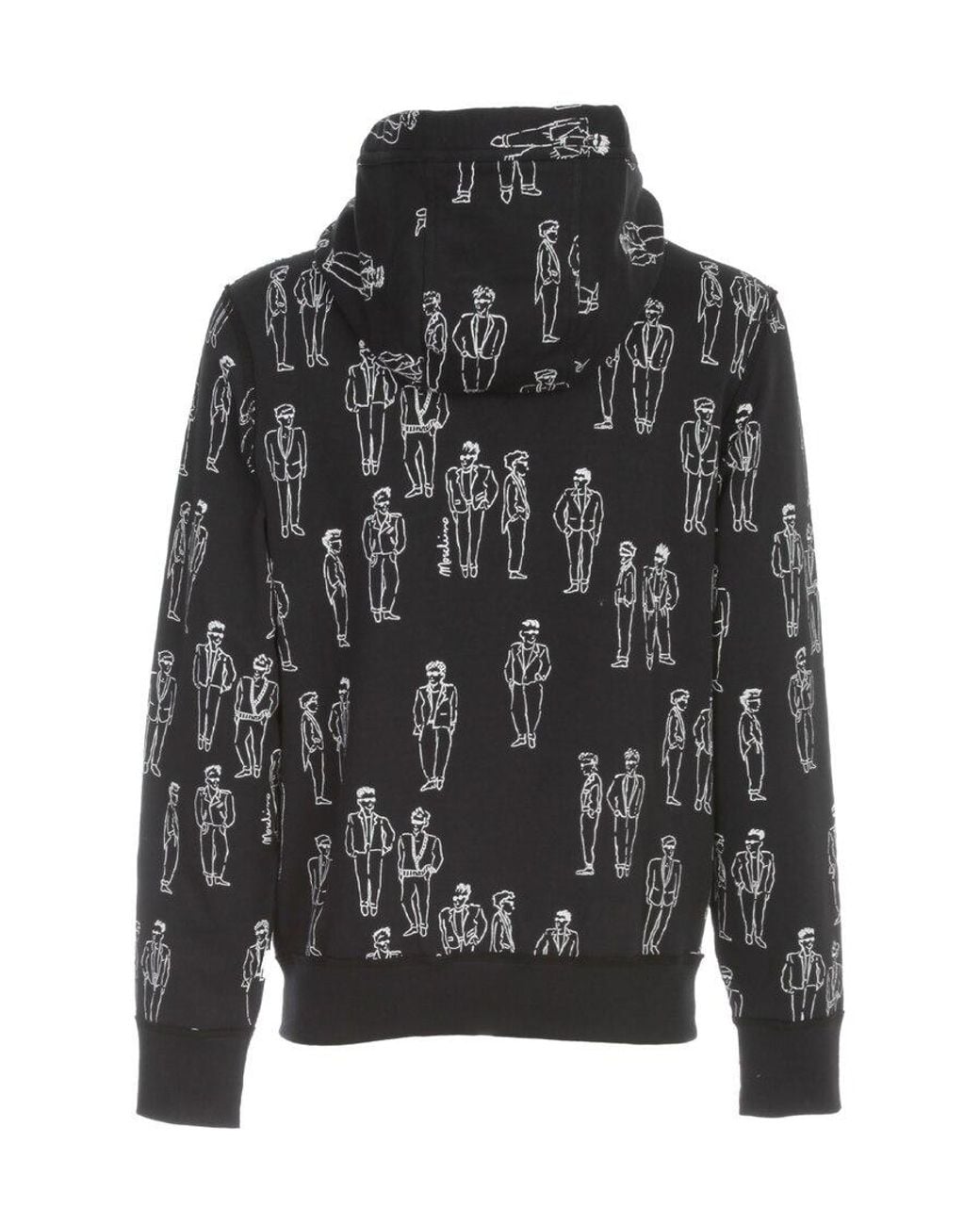 Moschino Black Characters Print Hoodie for men