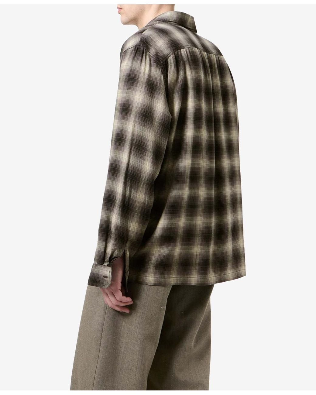 Our Legacy Gray Every Check-Pattern Button-Down Shirt for men