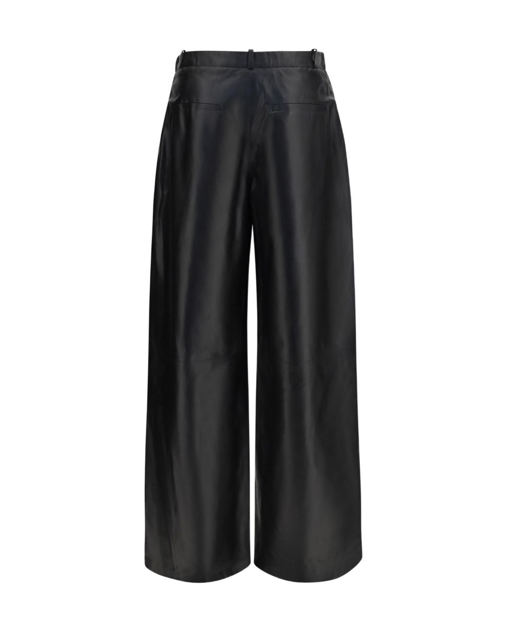 Arma Black Wide-Leg Leather Pants