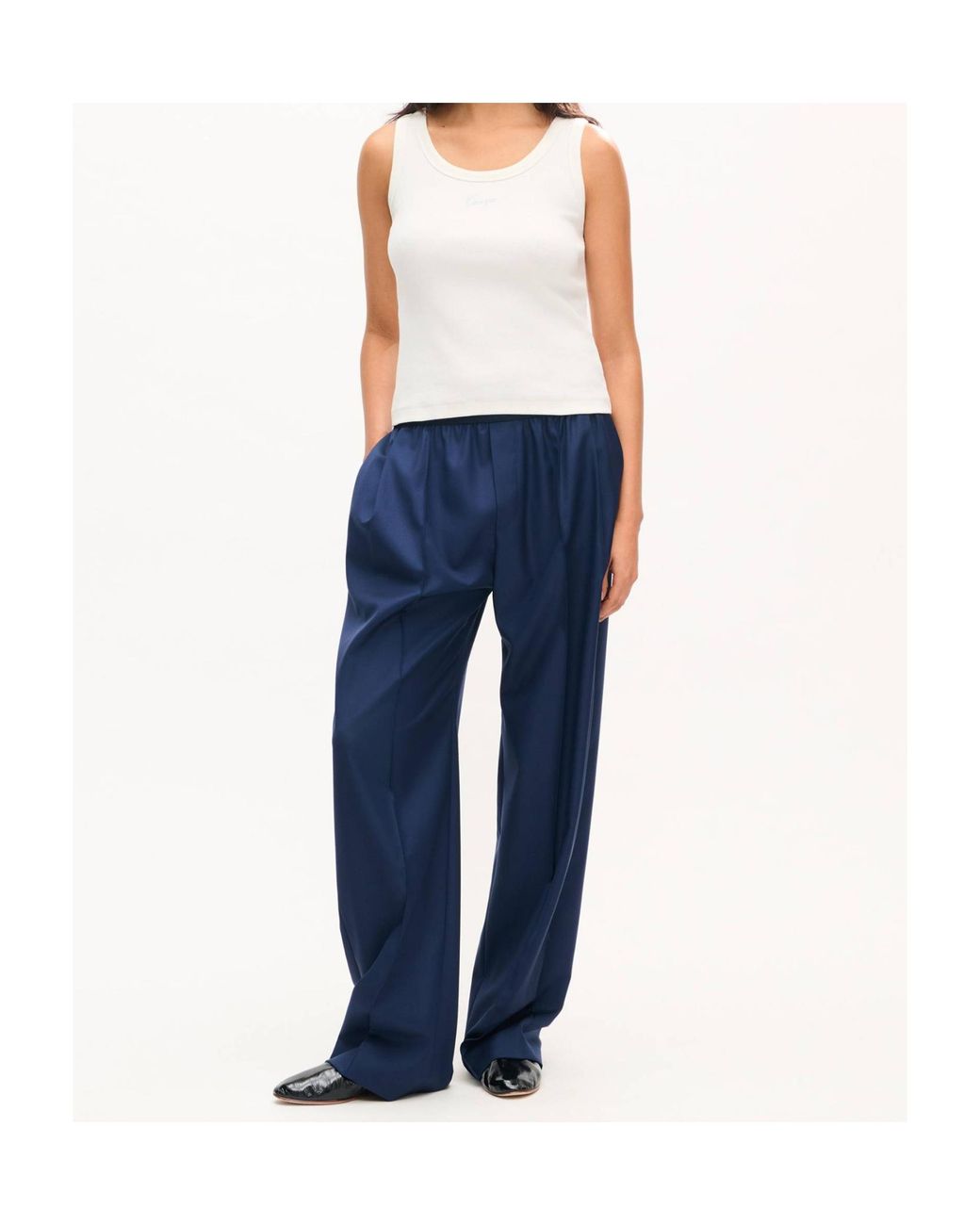 KENZO White Logo Ribbed Tank Top