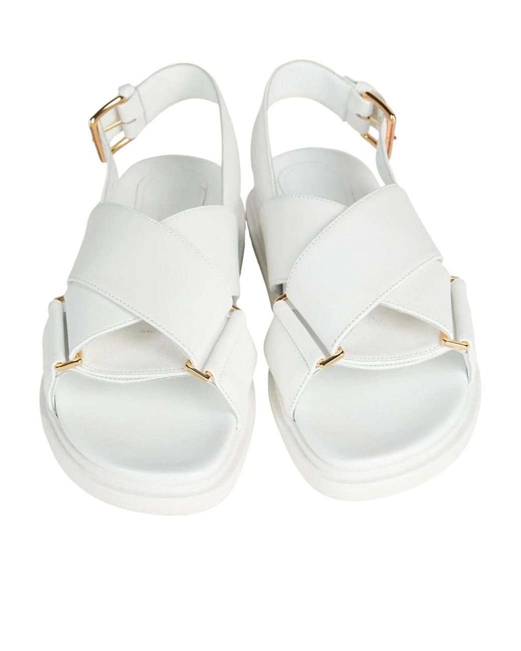 Marni White Minimalist Leather Sandals