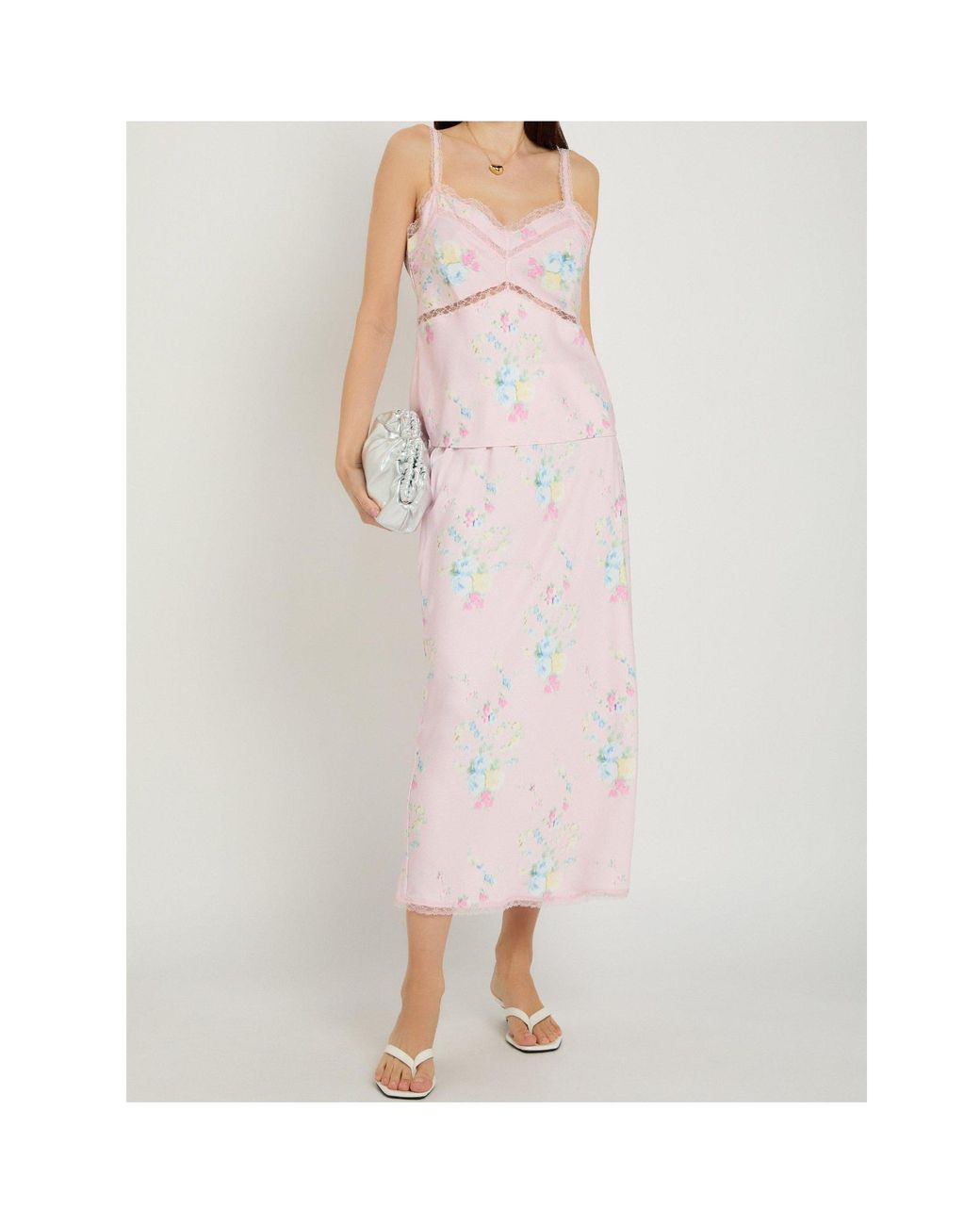 LoveShackFancy Pink Floral Print Tank Top