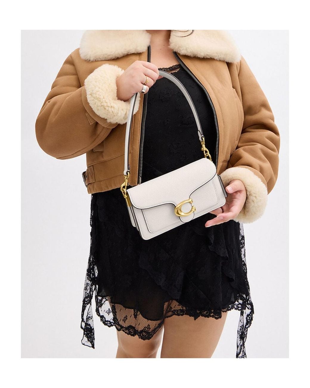 COACH White Flap Shoulder Bag