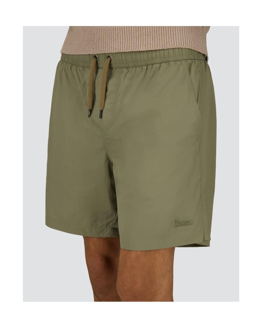 Herno Green Drawstring Swim Shorts for men