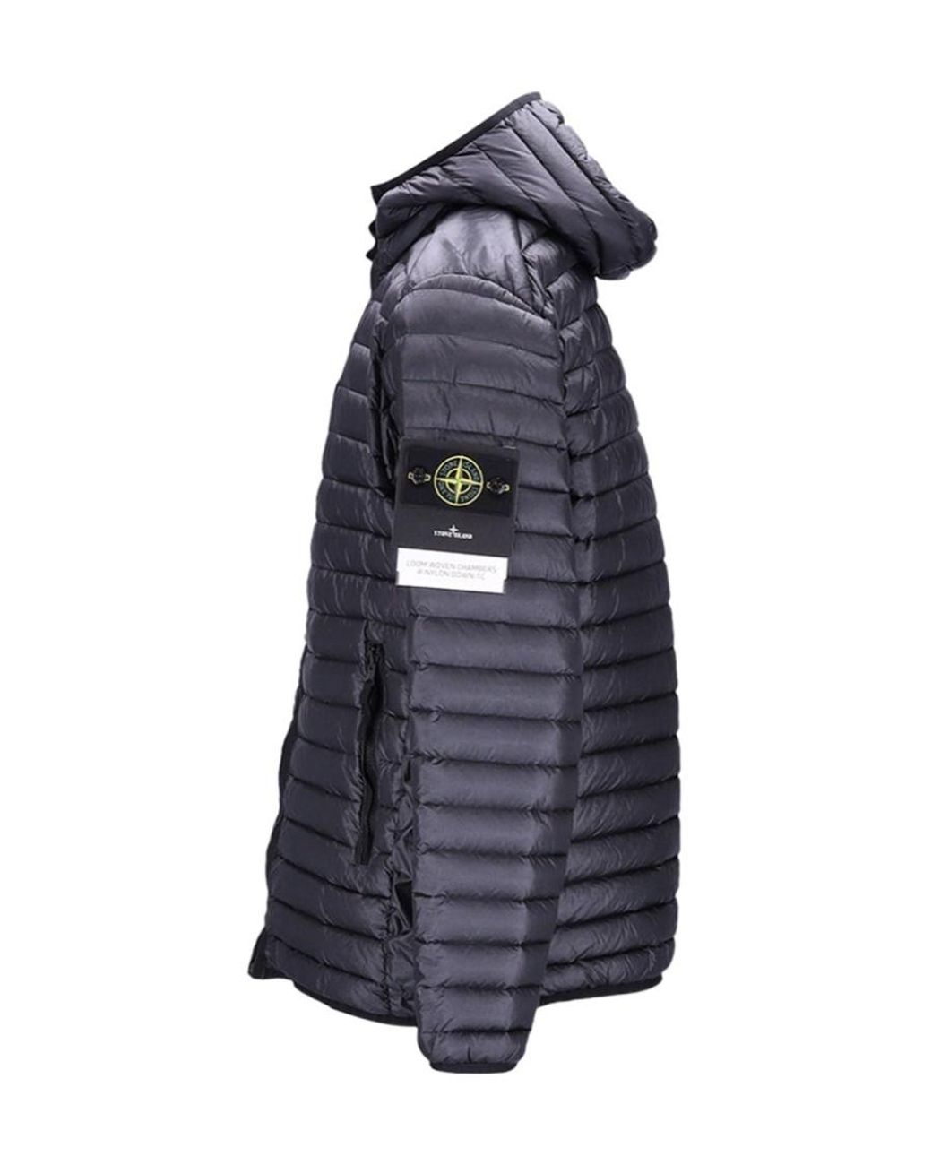 Stone Island Gray Zip-Up Puffer Jacket for men