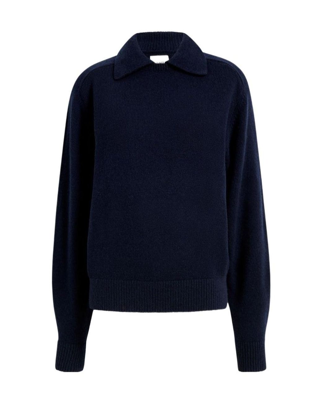 Khaite Blue Jackson Long-Sleeved Knitted Polo Shirt