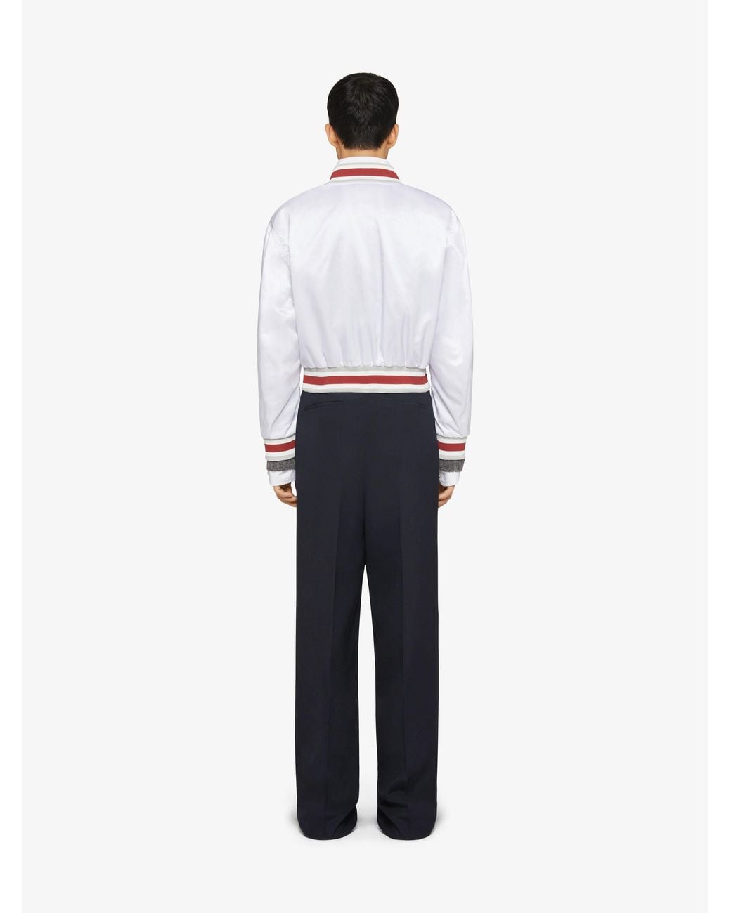 Givenchy White Shiny Pull-Over Bomber Jacket for men