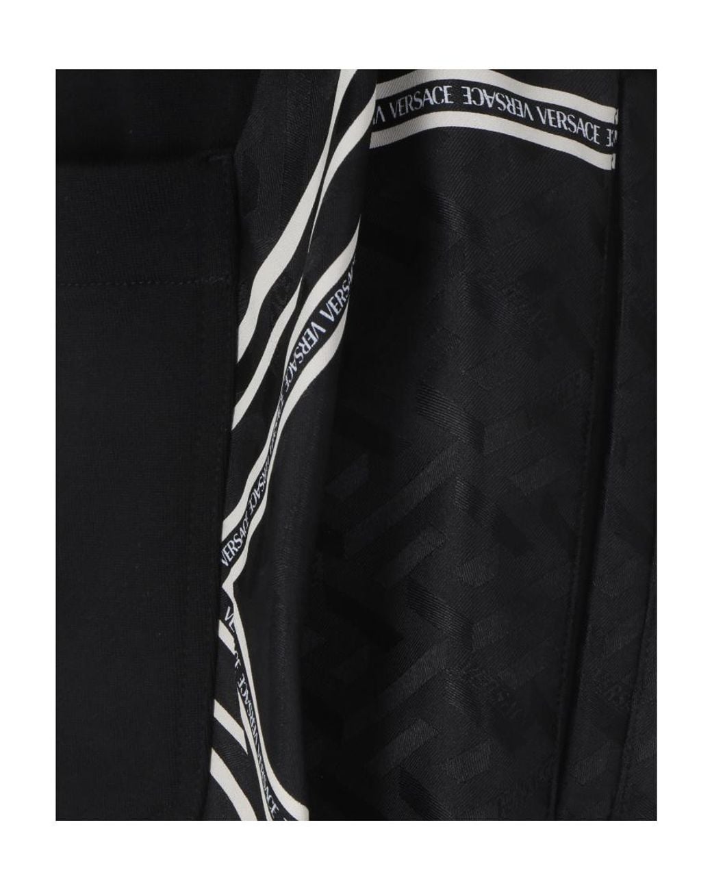 Versace Black La Greca Logo Printed Shorts for men