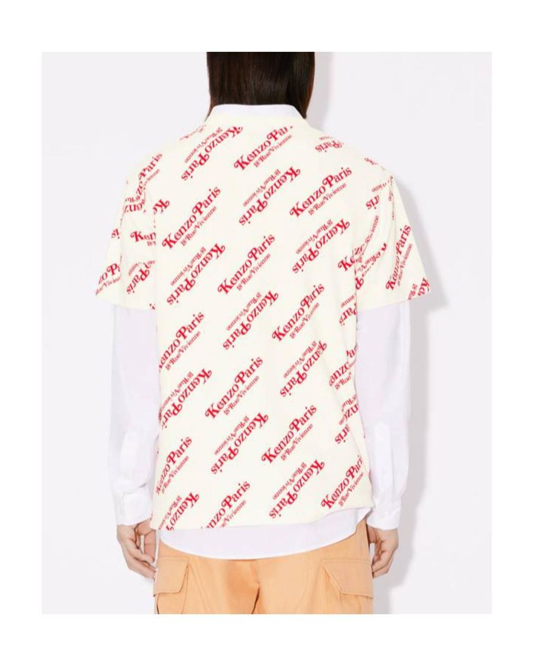 KENZO White All-Over Logo Printed Oversize T-Shirt for men