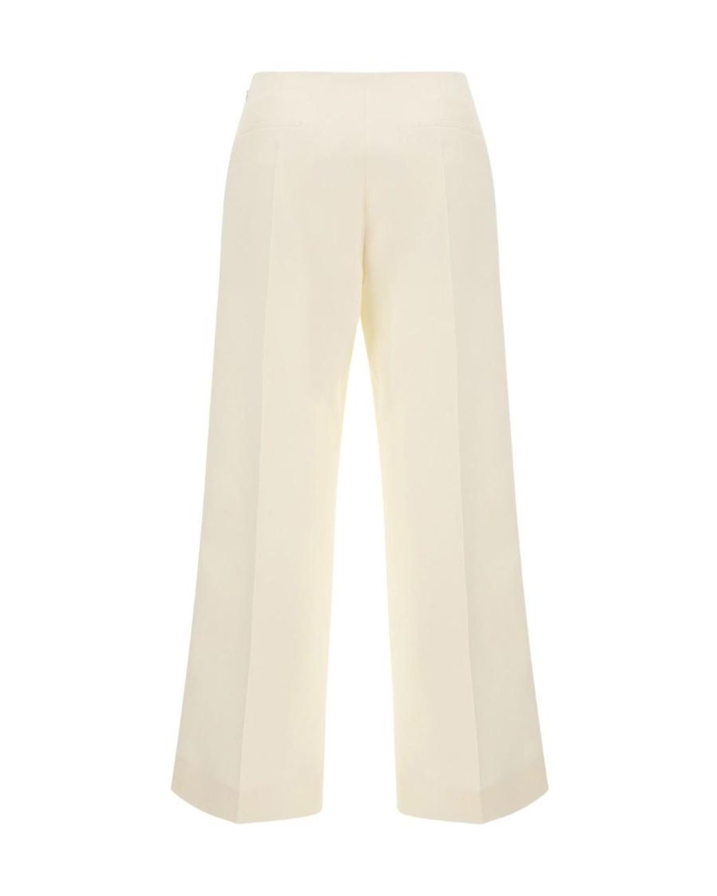 Valentino White High-Waisted Wide-Leg Trousers