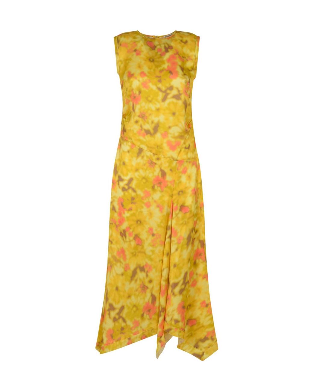 Acne Yellow Sleeveless Midi Dress
