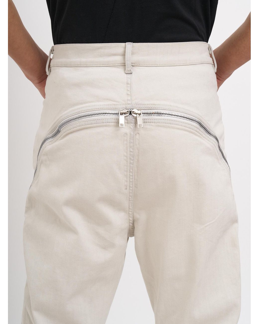 Rick Owens Natural Zip Detail Jeans for men