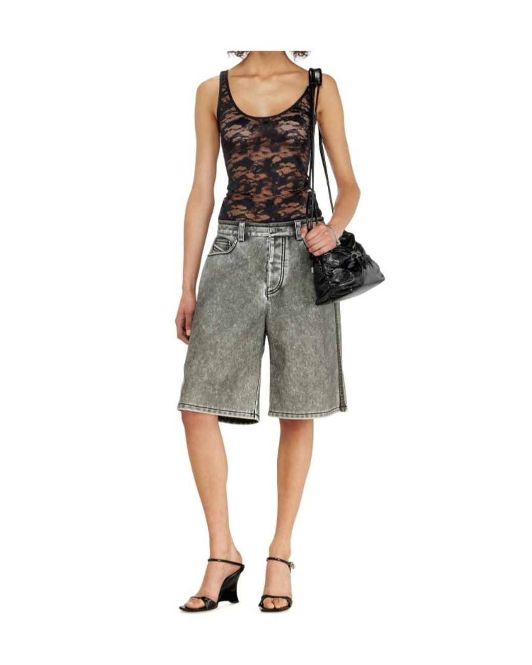 DIESEL Black Lily-Utlt Patterned Tank Top