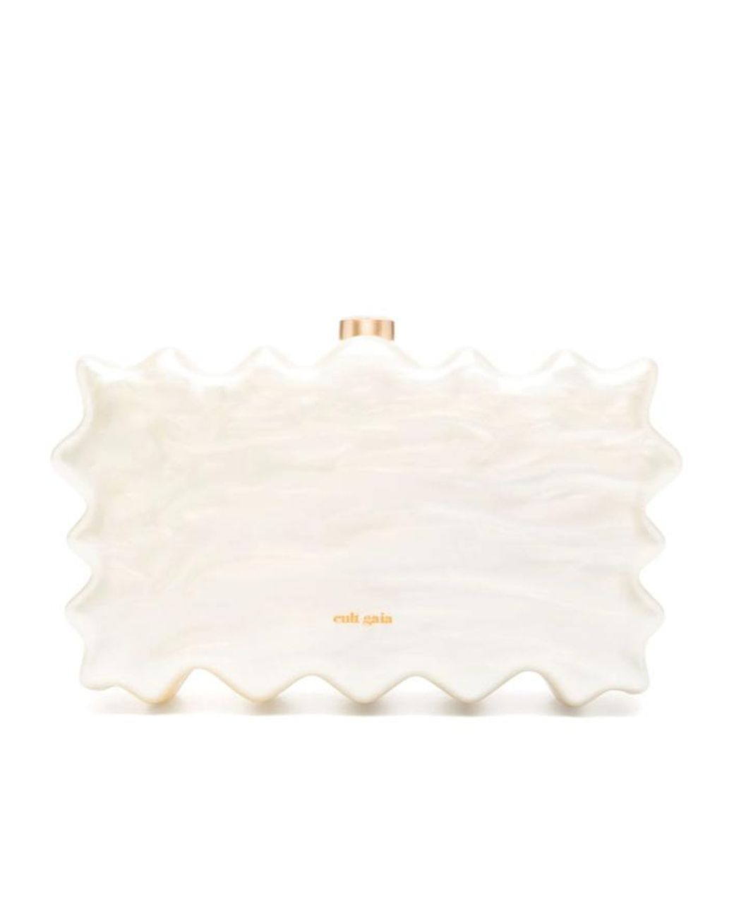 Cult Gaia Natural Paloma Logo Prined Clutch Bag