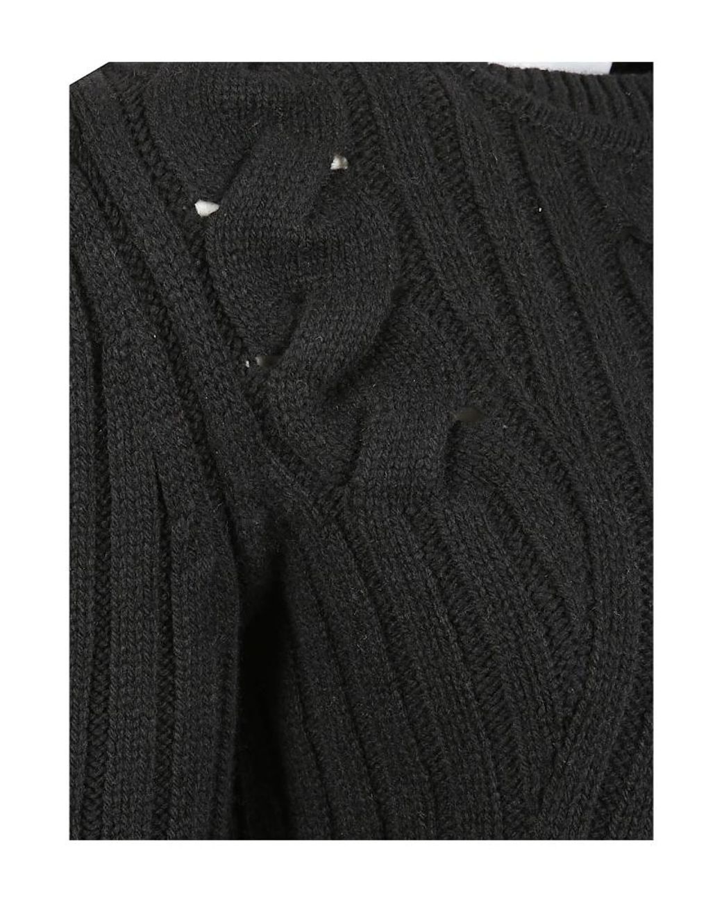 McQueen Black Cable-Knit Cut-Out Sweater