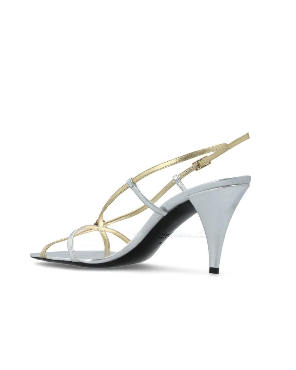 Versace White Valentina Metallic Sandals
