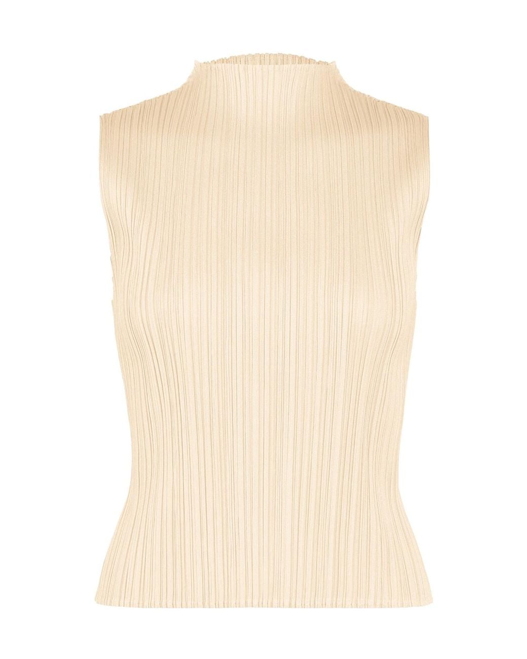 Pleats Please Issey Miyake White Pleats Please Issey Miyake Monthly Colours August Slim Fit Top