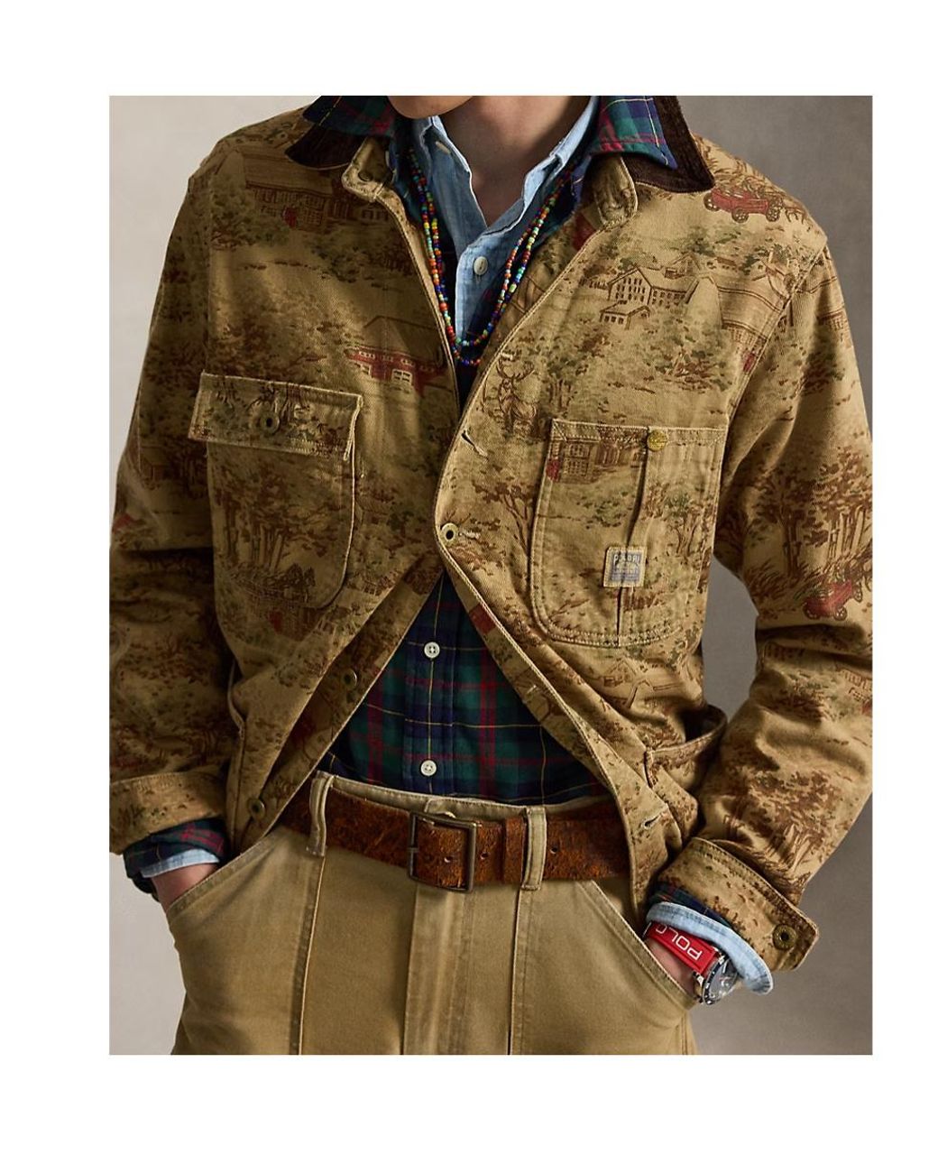 Polo Ralph Lauren Brown Barn-Toile Utility Jacket for men