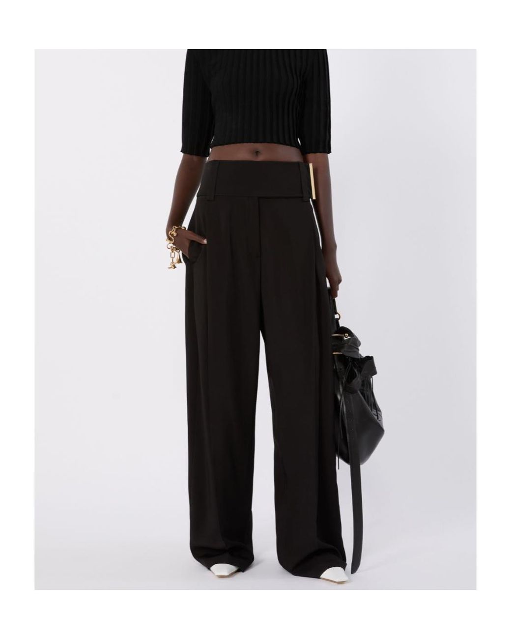 Sportmax Black Favetta High-Waist Pants