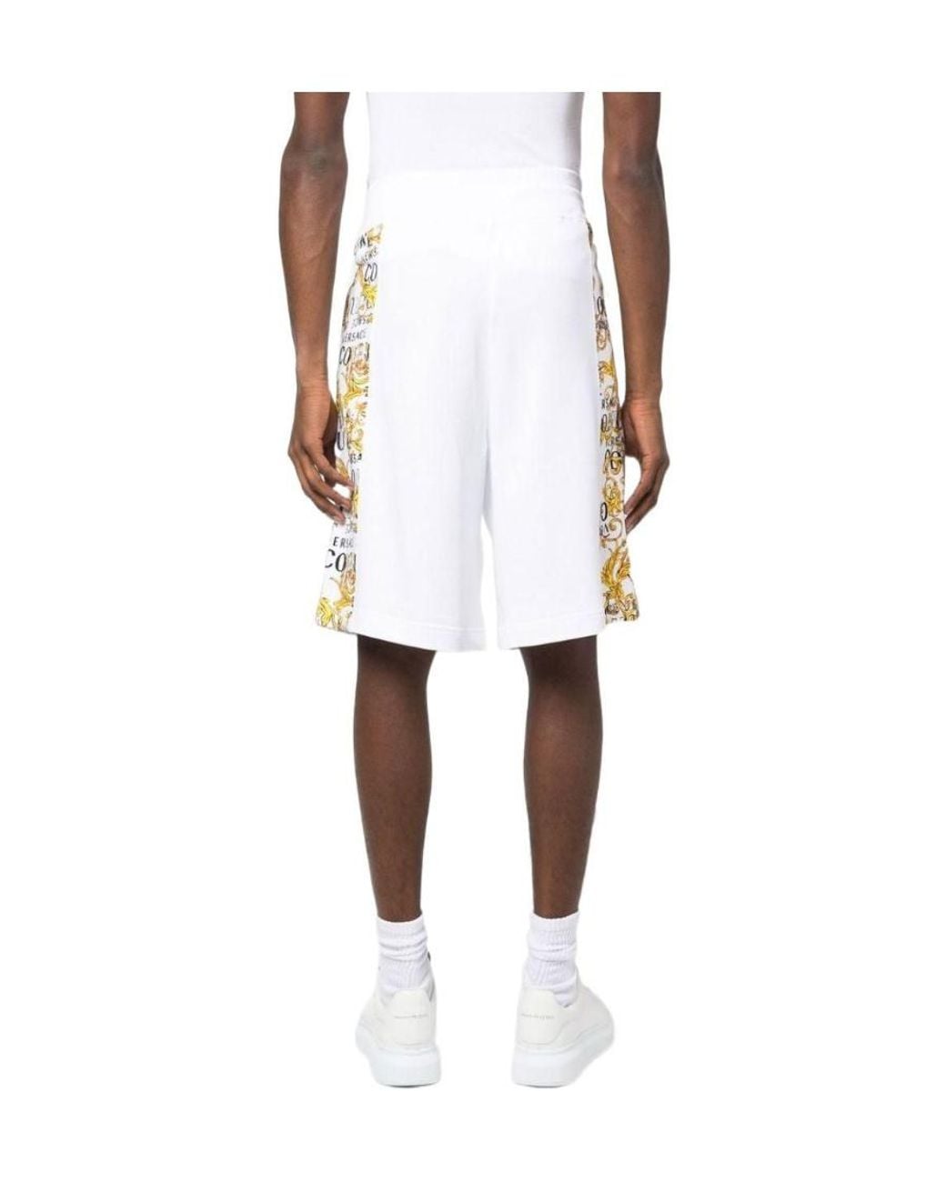 Versace Jeans White Couture Drawstring Bermuda Shorts for men
