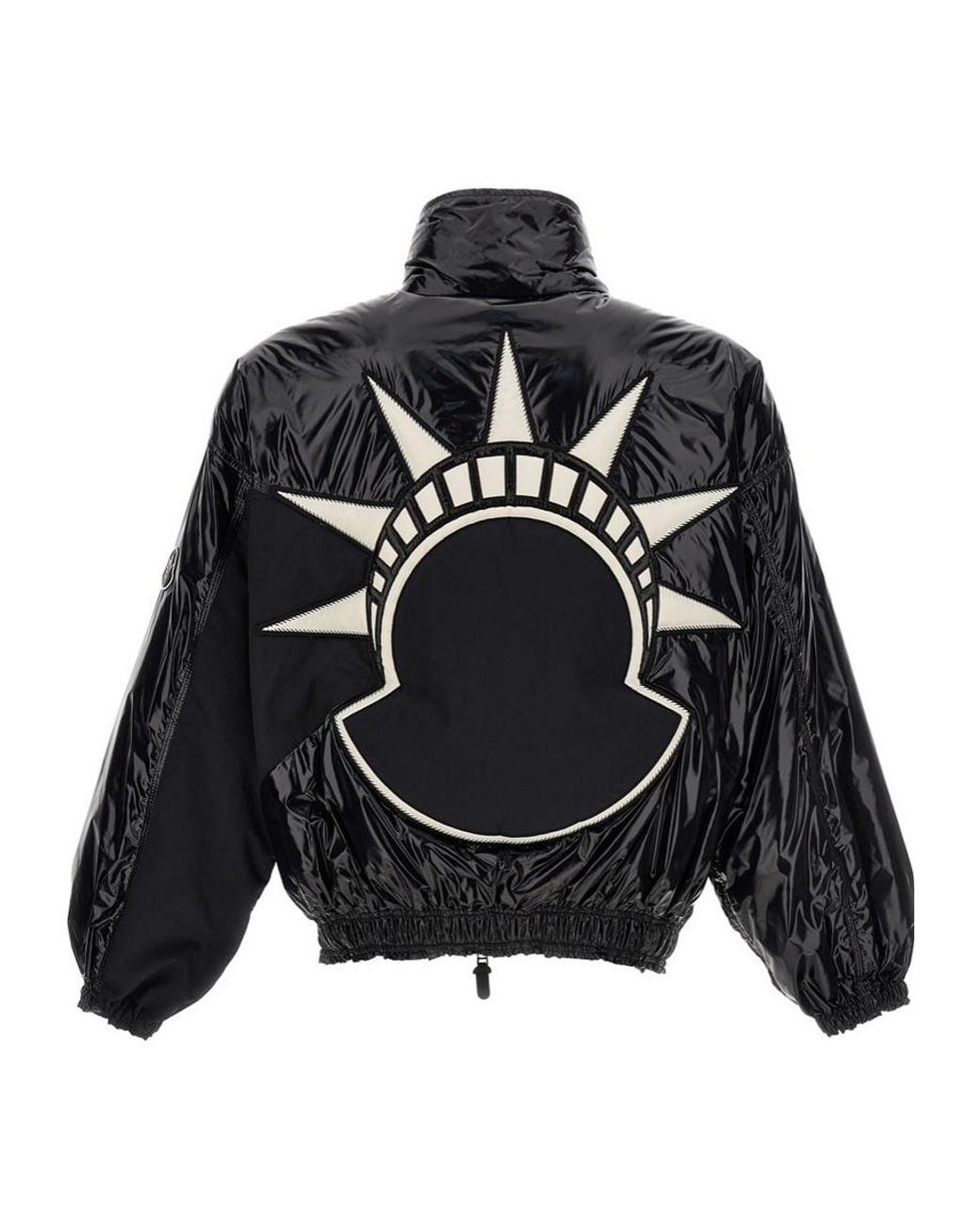 Moncler Black X Alicia Keys Logo Patch Padded Jacket for men