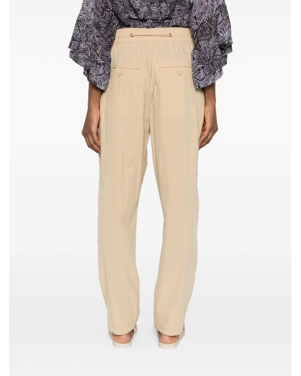 Isabel Marant Natural Falcona Straight-Leg Trousers