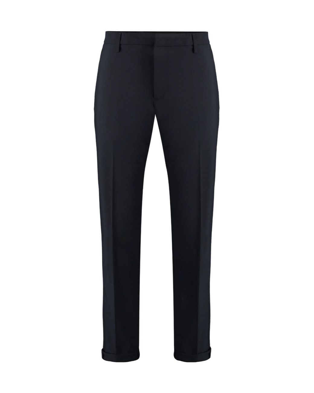 Dondup Blue Gaubert Wool Blend Chino Trousers for men