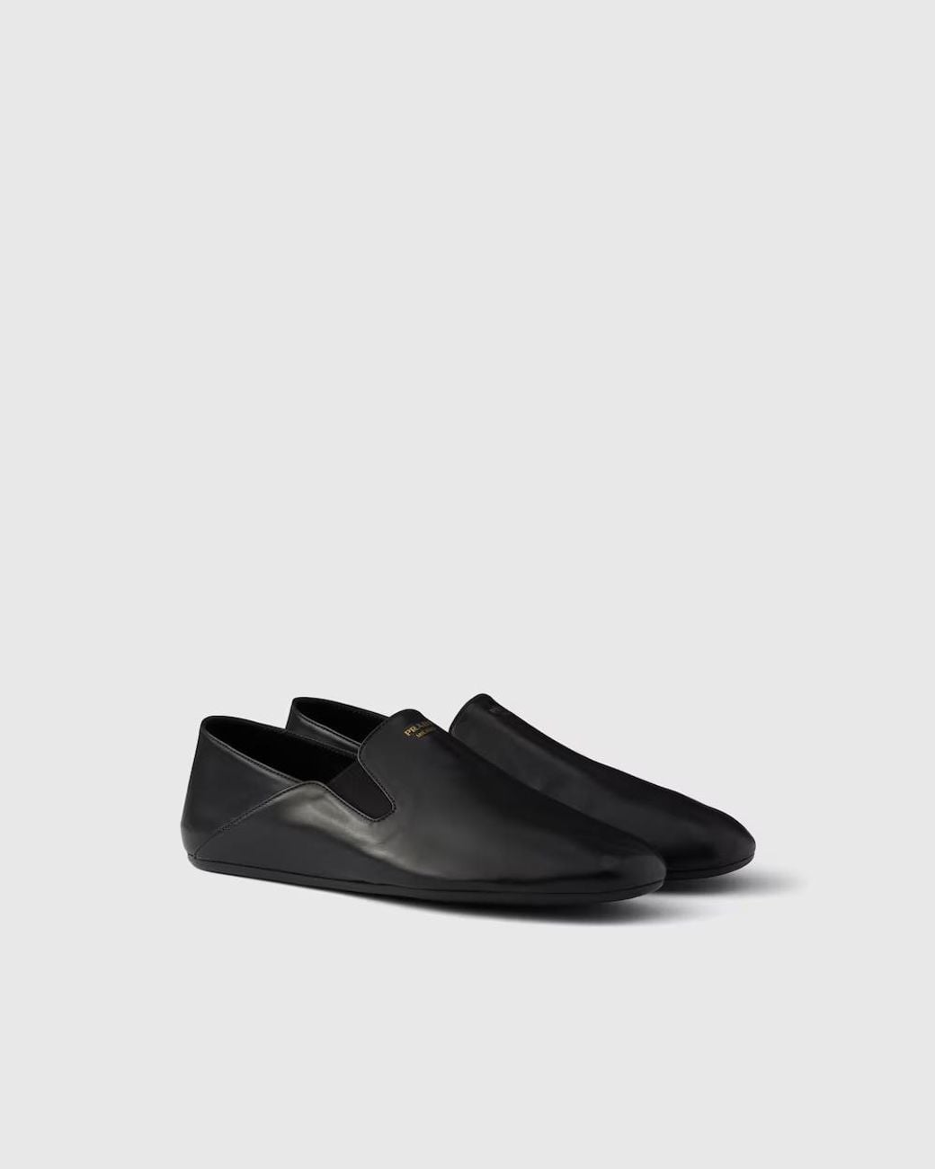 Prada Black Logo Printed Slip-On Loafers for men