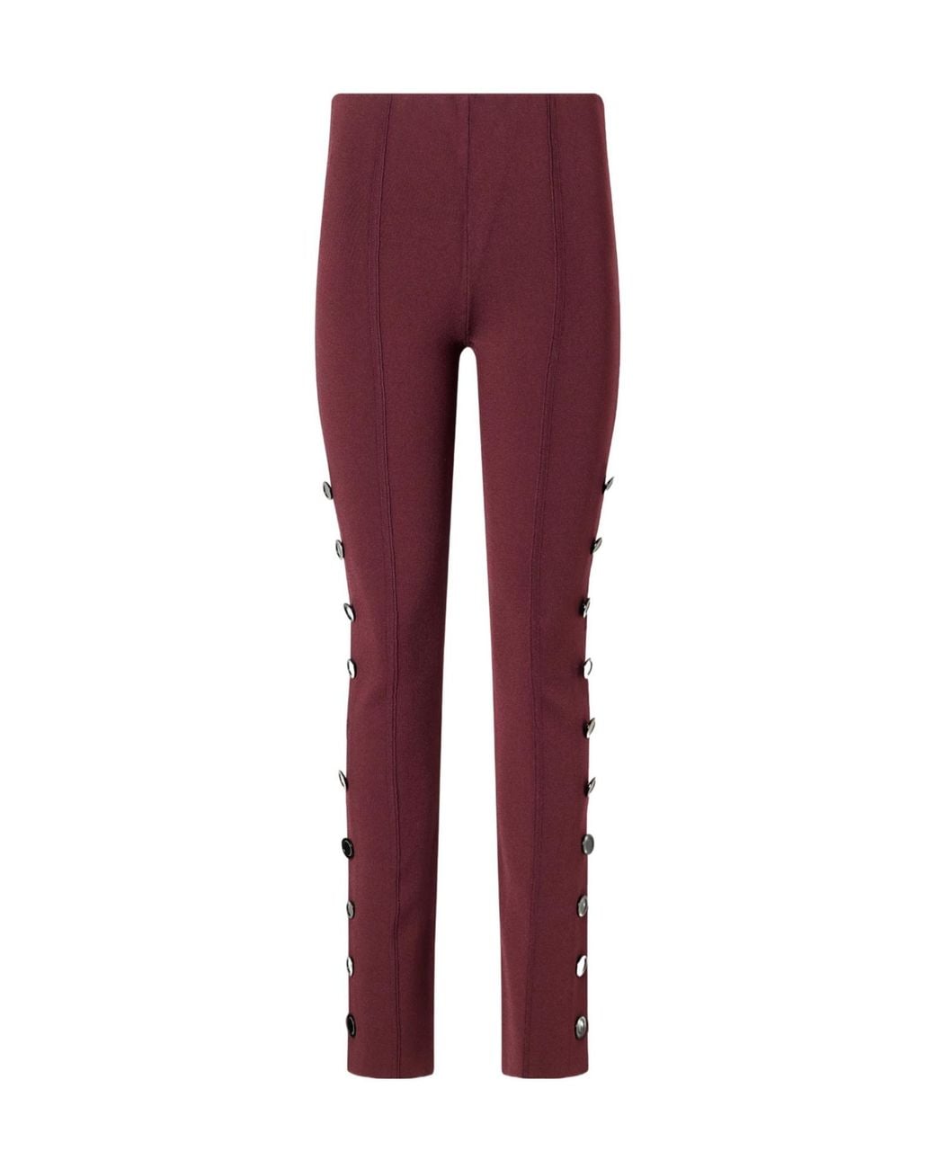 Proenza Schouler Red Martina Button-Embellished Stretch-Jersey Skinny Pants