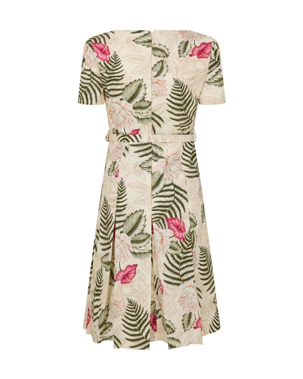 Gucci Natural Floralprint Shortsleeve Dress