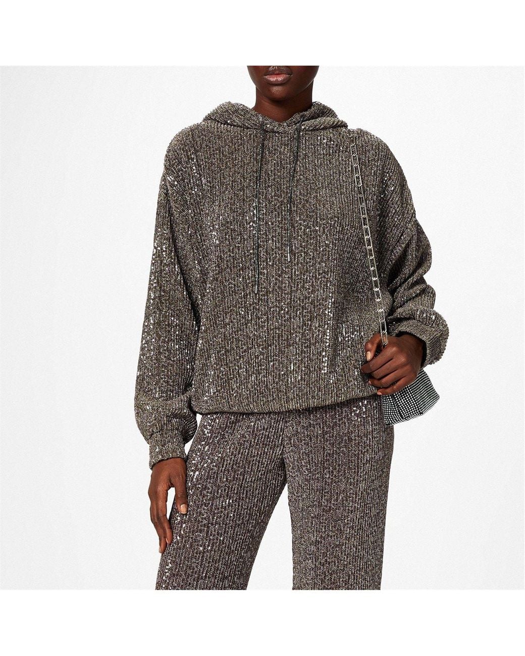 Stine Goya Gray Sequined Hoodie