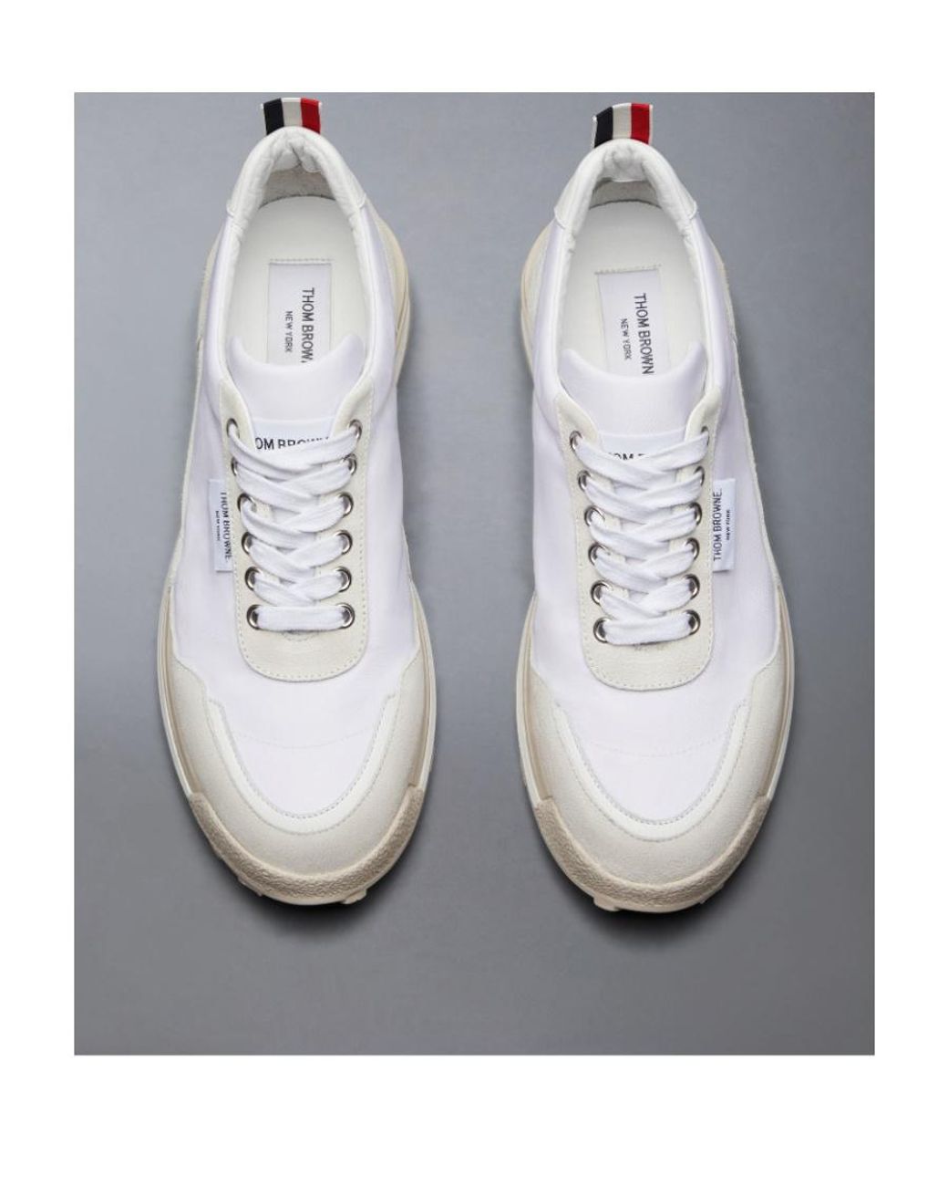 Thom Browne White Tech Lace-Up Runner Sneakers