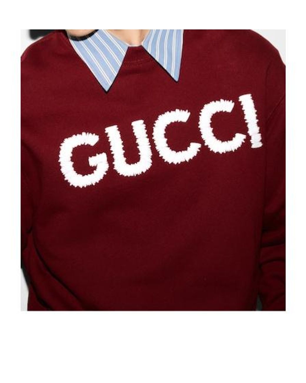 Gucci Red Logo Crewneck Sweatshirt for men