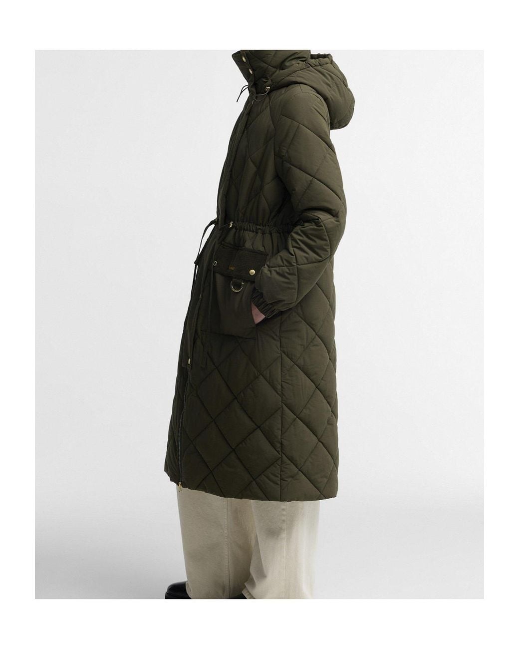 Barbour Multicolor Long Hooded Diamond-Quilted Parka