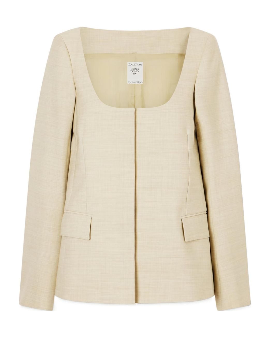 Calvin Klein Natural Camille Wool-Twill Jacket