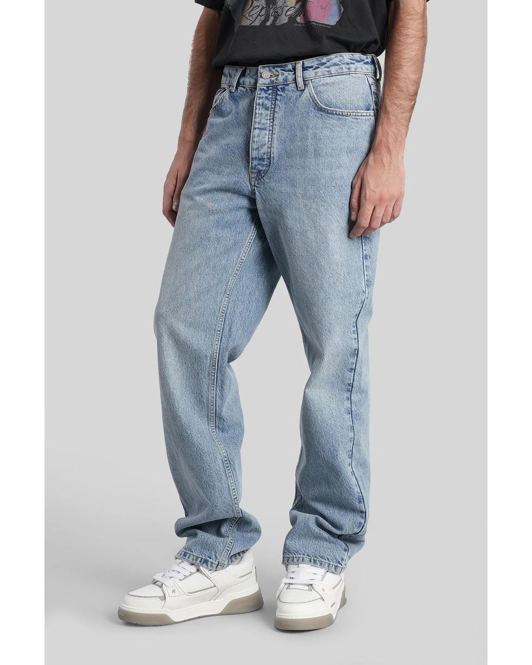 Represent Blue Straight Leg Jeans for men