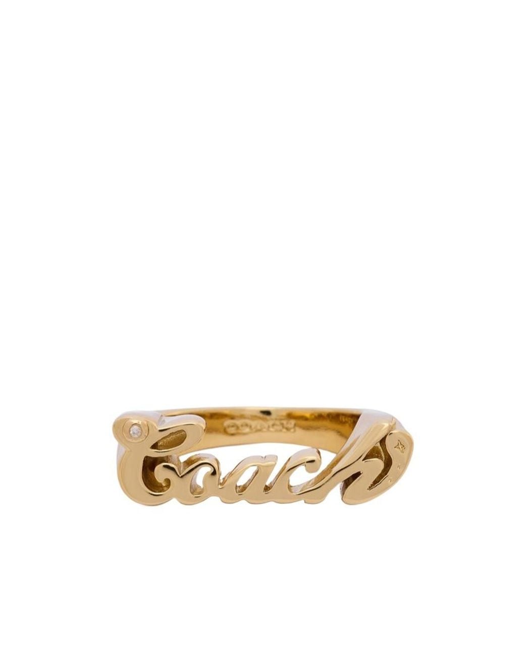 COACH Metallic Logo Detail Ring