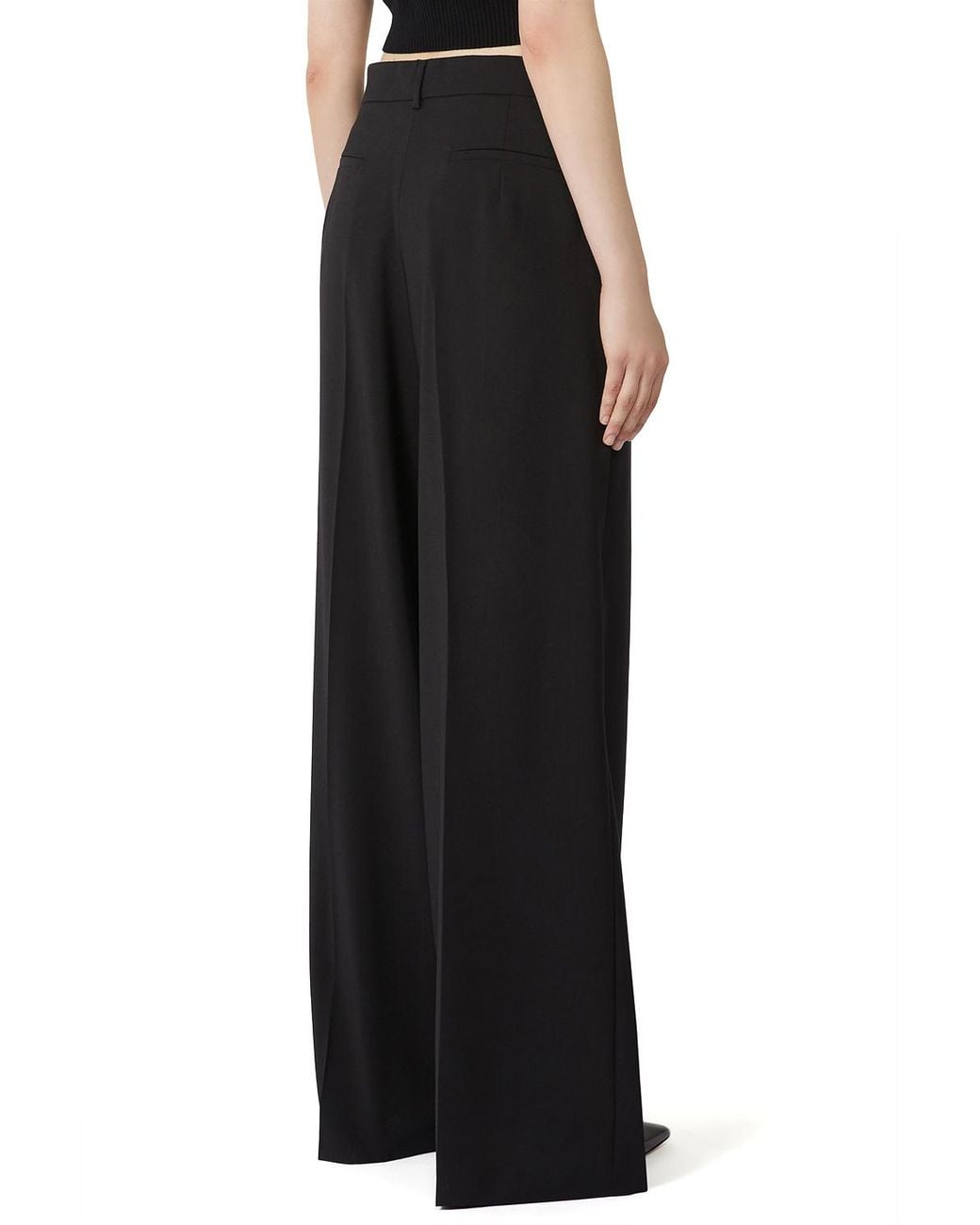 Sportmax Black Vela Pleated Trousers