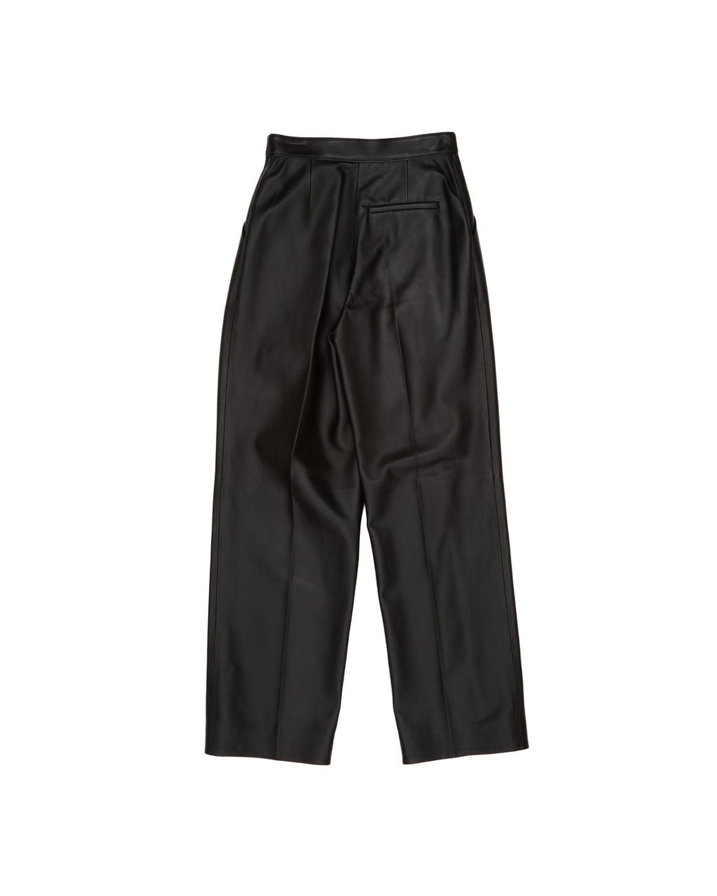 Bottega Veneta Black Shiny Wide-Leg Leather Pants