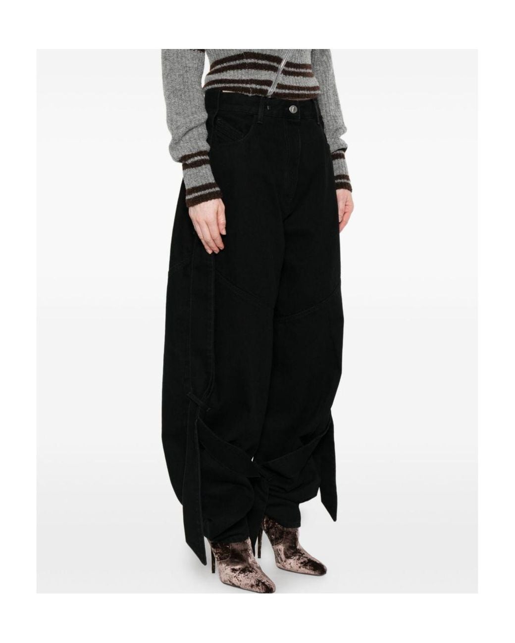 The Attico Black Jeans With Belt Loops
